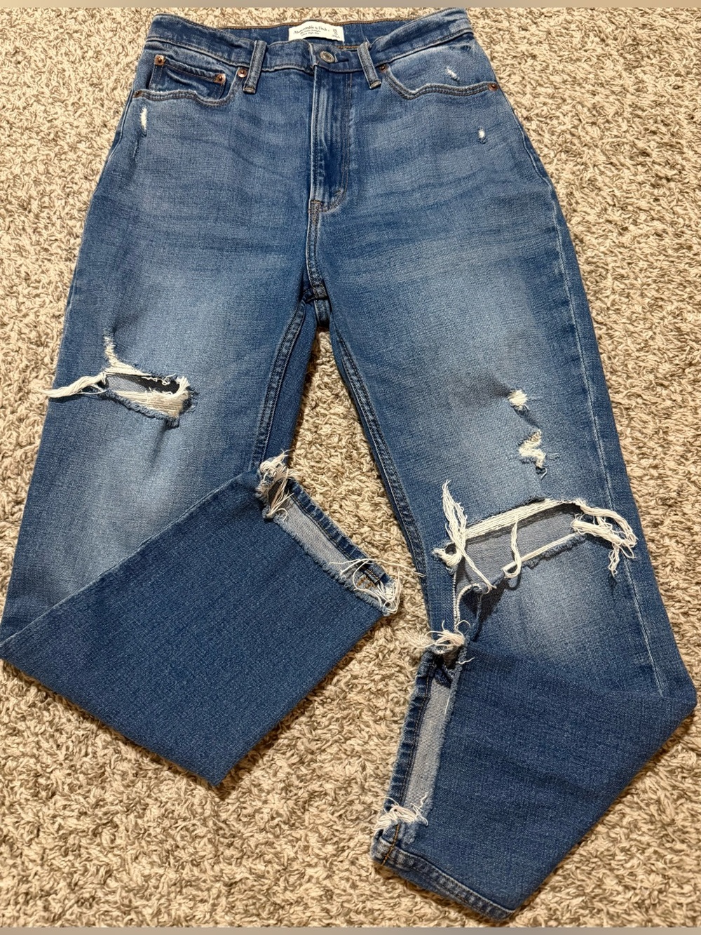 Abercrombie & Fitch Curve Live Ultra High Rise Ankle Straight Jeans 25 | 0R